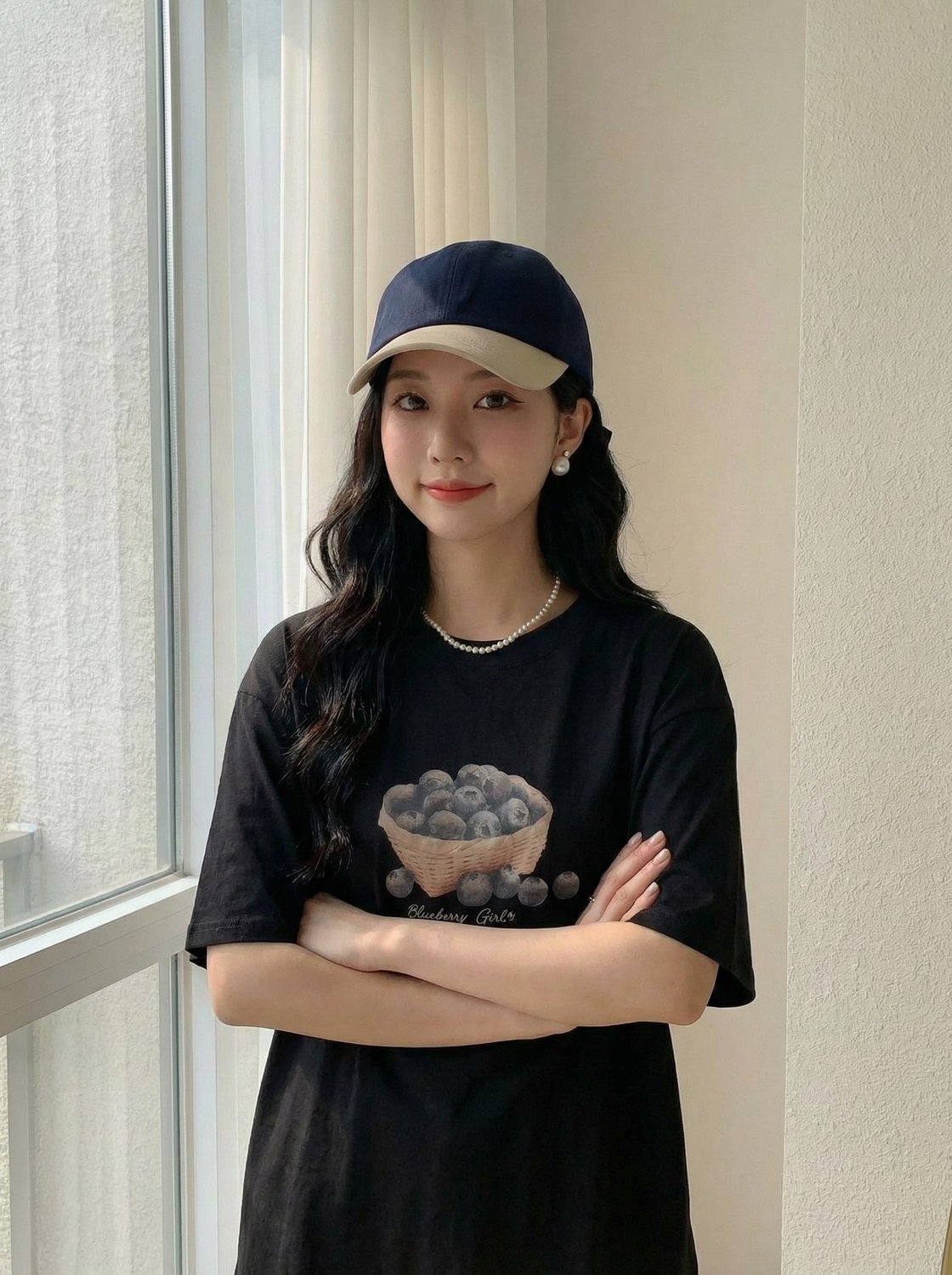 知性風奶茶色碎花T恤