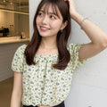 甜美風奶白高腰針織衫
