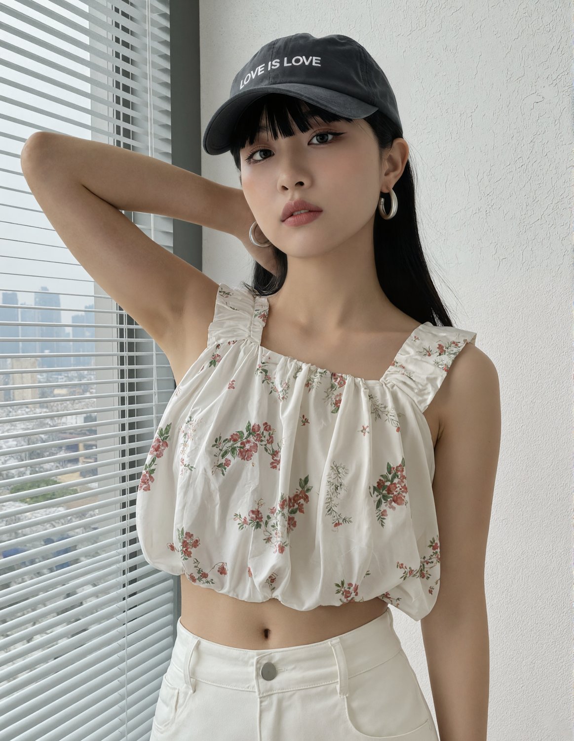 休閒風藏青印花襯衫